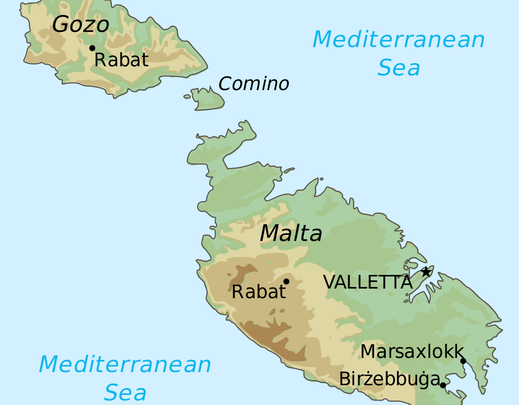 General map of Malta.svg Carte d'identité: Malte