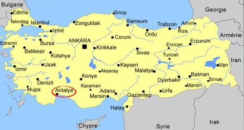 carte turquie Turquie - Antalya