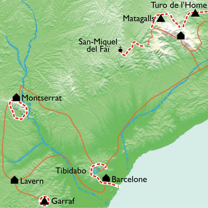 plan monserrat bcn Randonnée au Monserrat - Barcelone