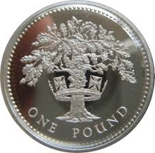 1 Pound - Elizabeth II (English Oak; Silver Proof) - United ...