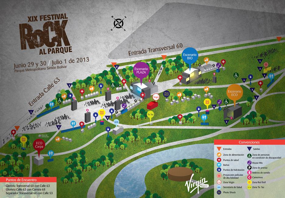 mapa Rock al Parque - Bogotá